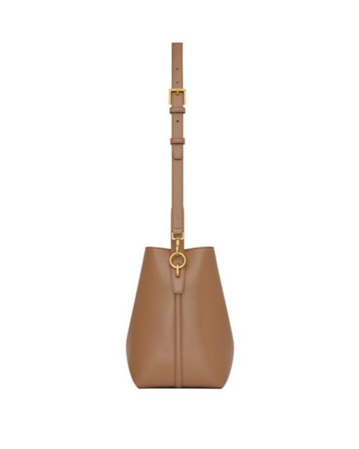 Saint Laurent Brown Le 37 Logo Plaque Tote Bag