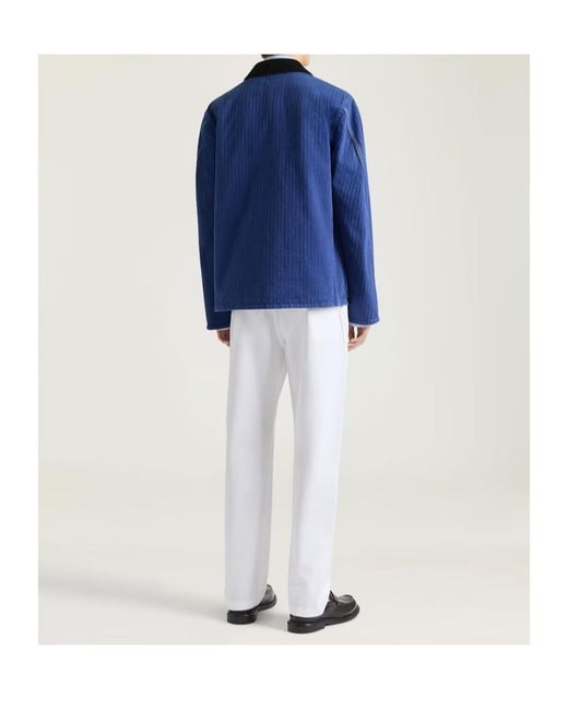 Givenchy Blue Couture Seam Herringbone Denim Jacket for men