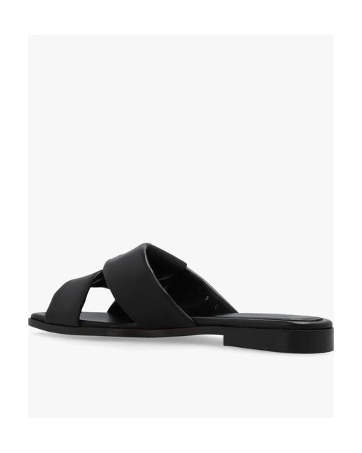 Ferragamo Black Ferragamo Knot Detailed Slip-On Sandals