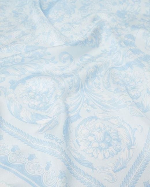 Versace Blue Pattern-Printed Shawl
