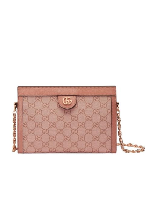 Gucci Pink Ophidia Gg Chain-Strap Shoulder Bag