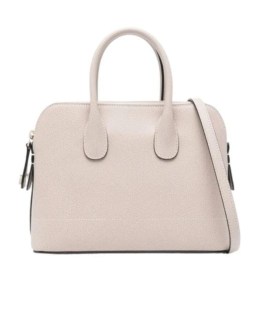 Valextra Natural Mylogo Leather Tote Bag
