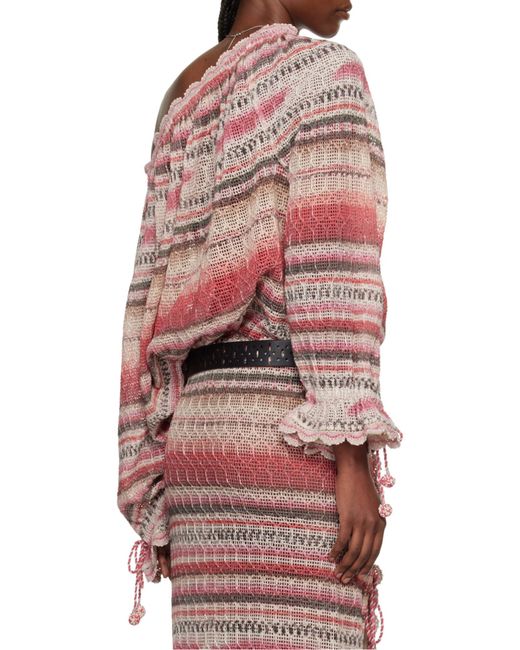 Isabel Marant Red Nalyna Smocked Knit Top