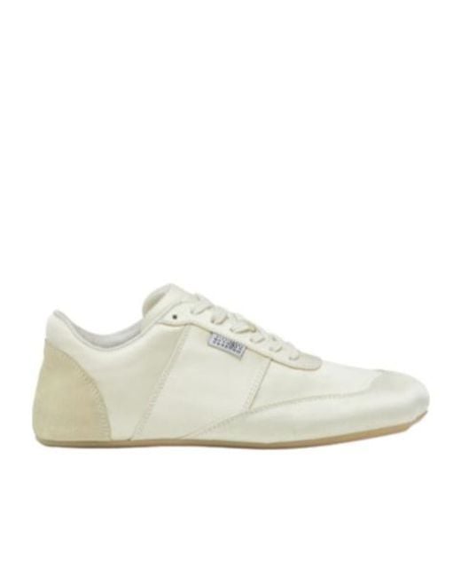 MM6 by Maison Margiela White Logo Patch Lace-Up Sneakers
