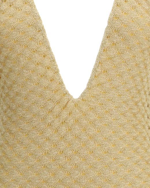 Missoni Metallic One-Piece V-Neck Swimsuit