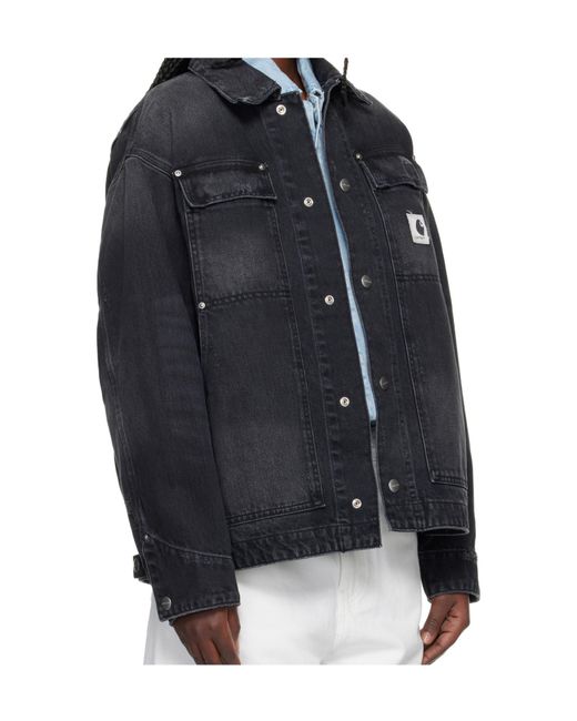 Carhartt Blue Og Arctic Buttoned Logo-Patch Jacket