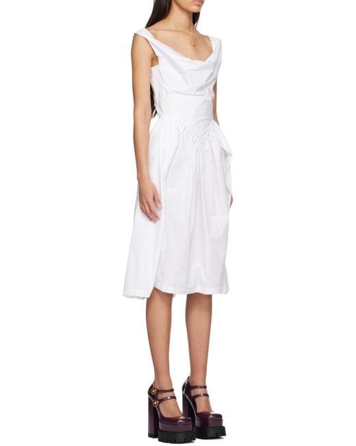 Vivienne Westwood White Sunday Draped Midi Dress