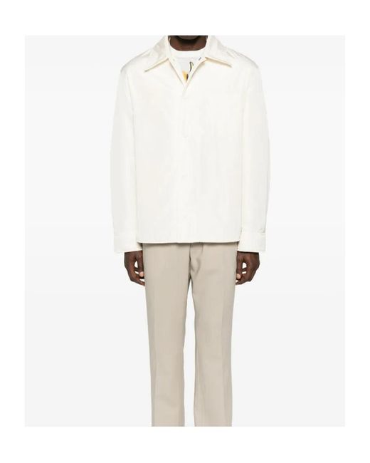 AMI White Button-Down Overshirt for men