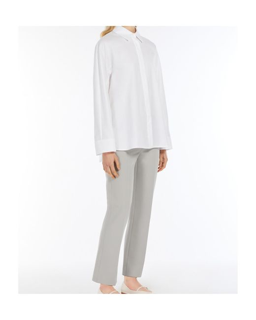 Max Mara Gray Slim-Fit Stretch Cotton And Viscose Trousers