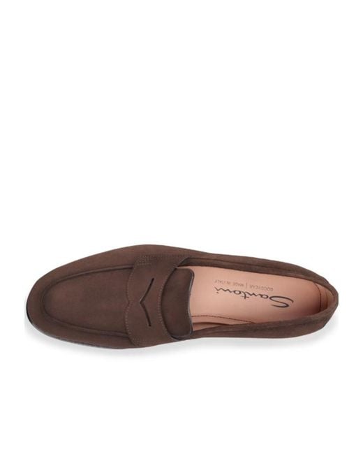 Santoni Brown New Carla Penny Loafers