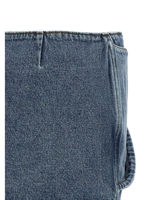 Magda Butrym Blue Denim Mini Skirt