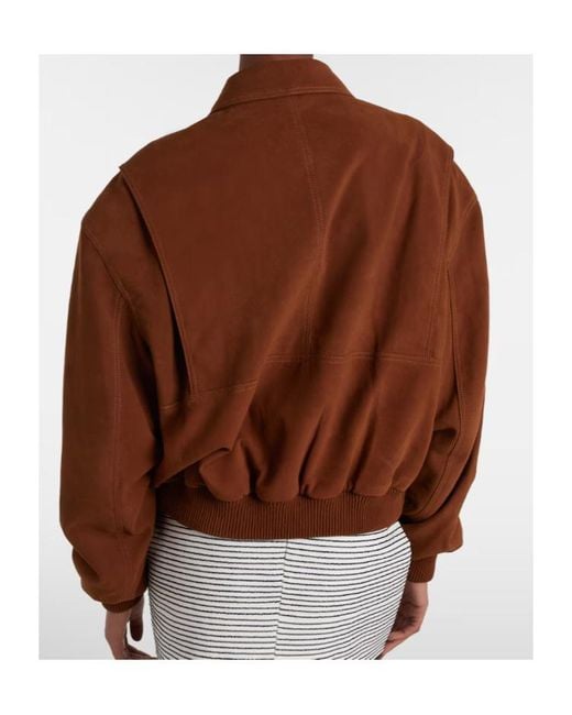 JACQUES WEI Brown Suede Bomber Jacket