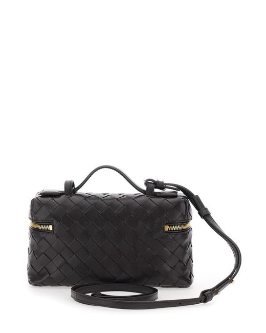 Bottega Veneta Black Zippered Shoulder Bag