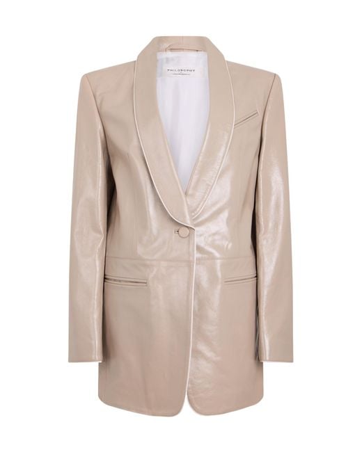 Philosophy Di Lorenzo Serafini Natural Long-Sleeved Suit Jacket