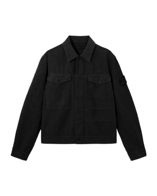 Stone Island Black Coach Jacket With Anti-Drop for men