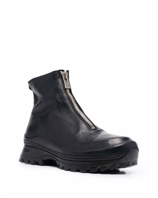 Guidi Black Zipped Ankle Boots for men