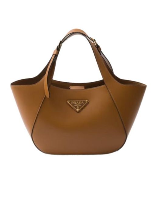 Prada Brown Medium Leather Tote Bag