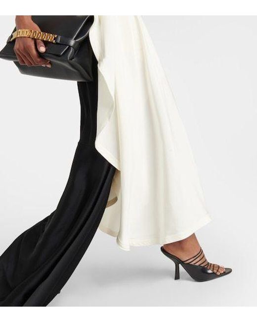 Victoria Beckham White Cut-Out Satin And Crepe Halter-Neck Gown