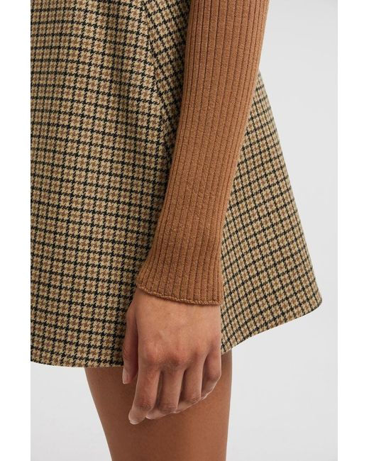 Moncler Natural Checkered Skirt