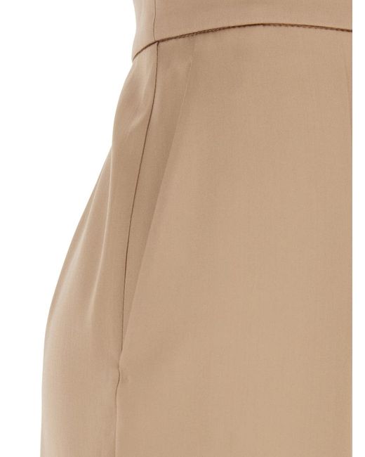 Valentino Natural Double Duchesse Stretch Straight Leg Pants