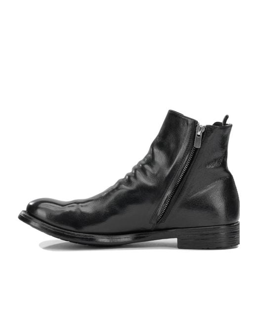Officine Creative Black 'Hive 036' Ankle Boots With Zipper for men