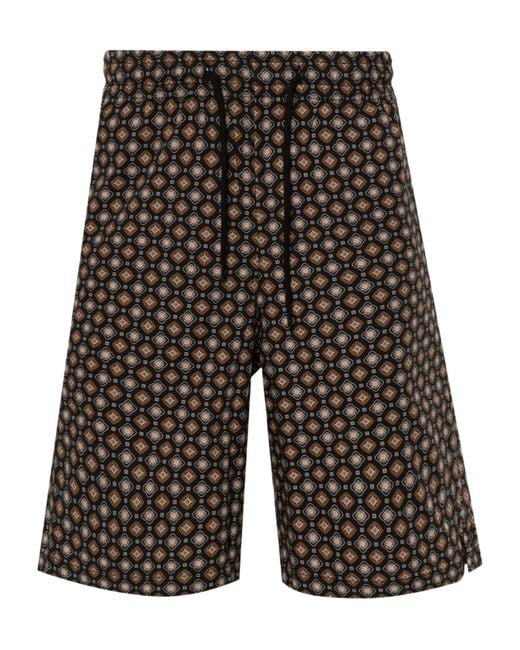A.P.C. Black Vincento Vincento All-Over Patterned Drawstring Shorts for men