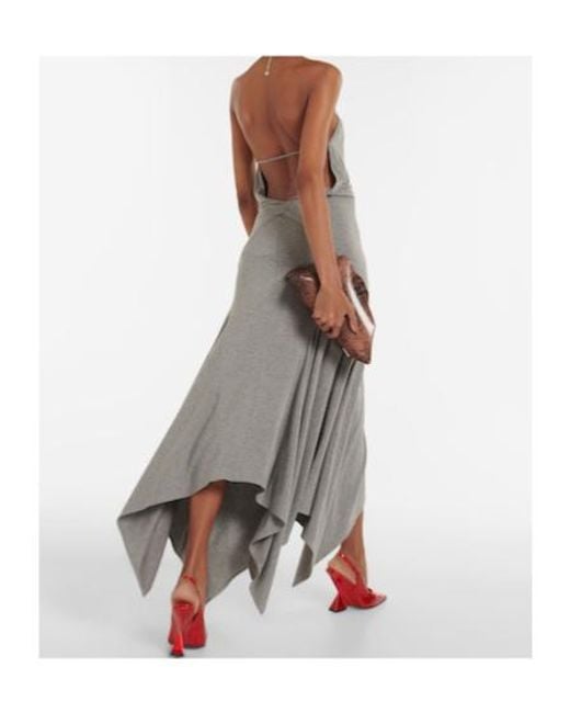 The Attico Gray Halterneck Maxi Dress