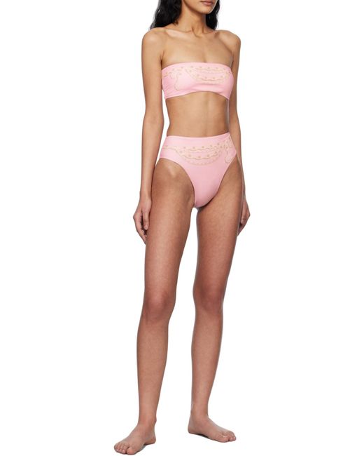 Versace Pink Graphic-Print Bikini Set
