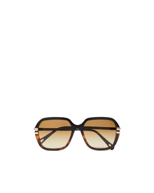 Chloé Metallic Chloé Eyewear Rectangle Frame Sunglasses