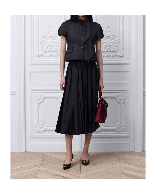 Dior Black Short-Sleeved Tie-Collar Jacket