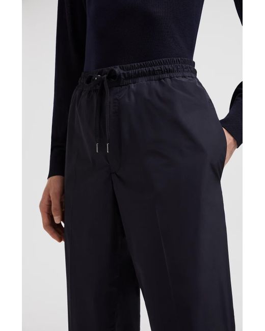 Moncler Blue Logo Patch Drawstring Trousers for men