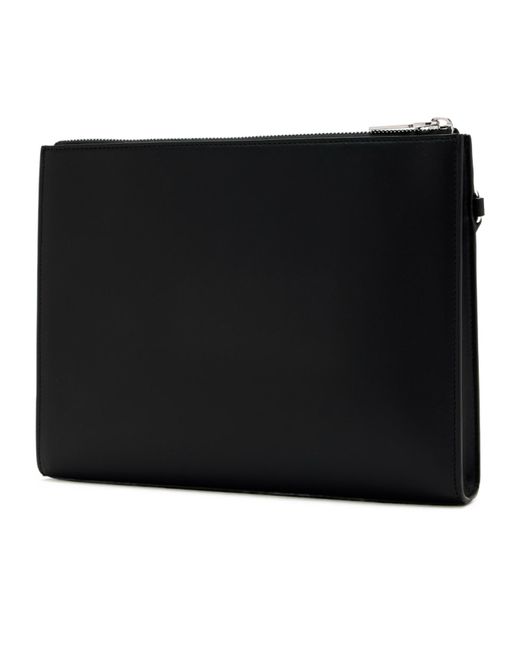 McQueen Black Logo Printed Zipped Pouch for men