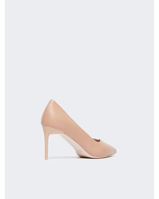 Max Mara Pink Nappa Leather Court Shoes