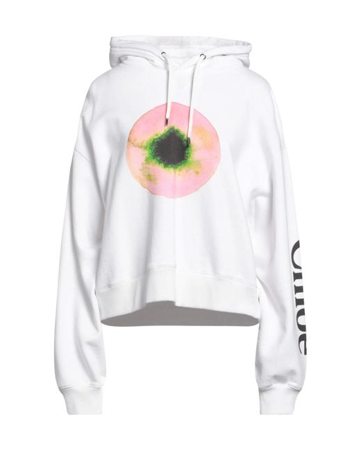 Chloé White Solid Color Printed Hoodie
