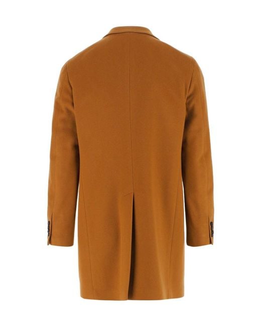 Tagliatore Brown Single-Breasted Coat for men