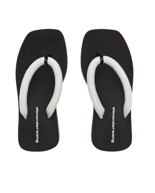 Alexander Wang Black Jenna Thong Platform Sandals