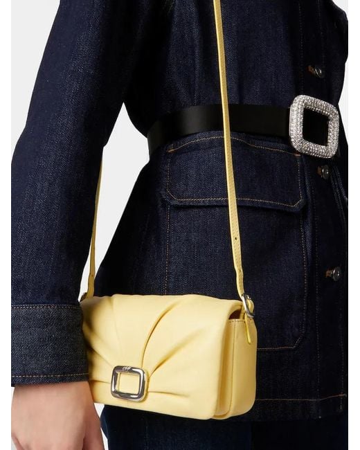 Roger Vivier Natural Ruched Detailed Mini Crossbody Bag