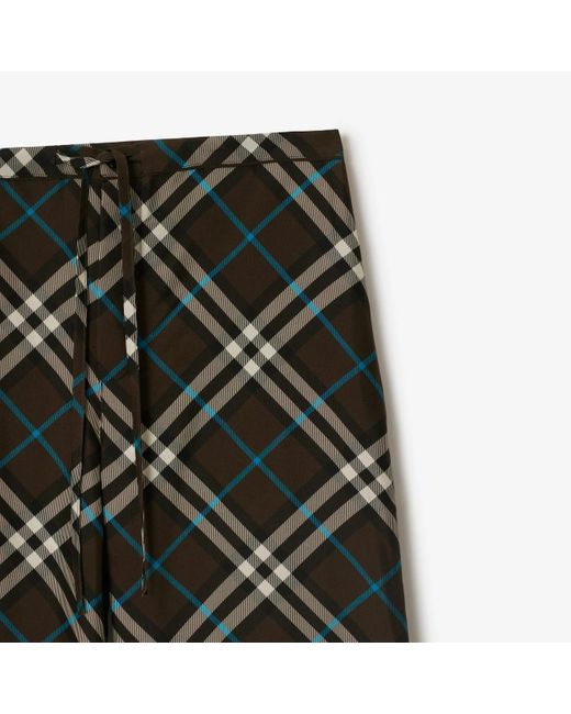 Burberry Gray Straight-Leg Checked Drawstring Trousers