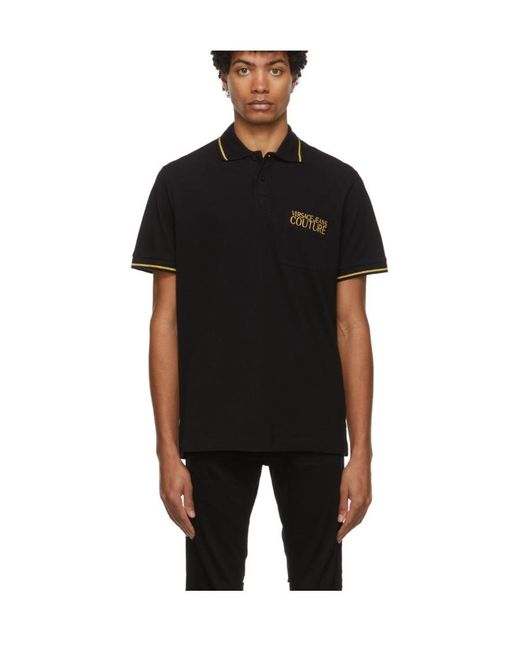 Versace Black Logo Polo Shirt for men