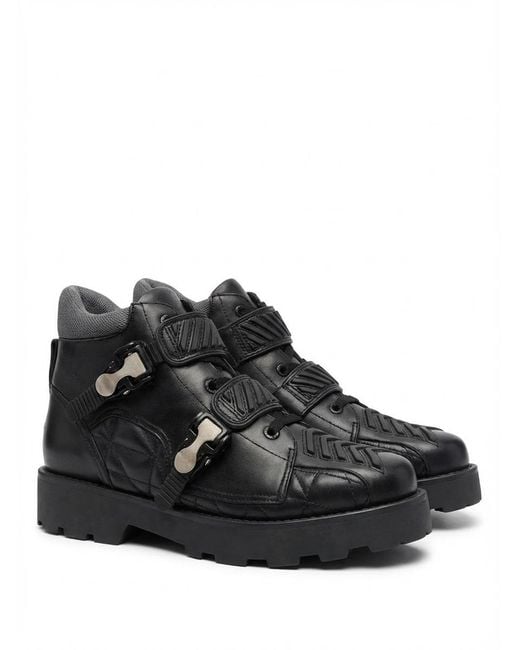 Gucci Black Buckled Leather Ankle Boots for men