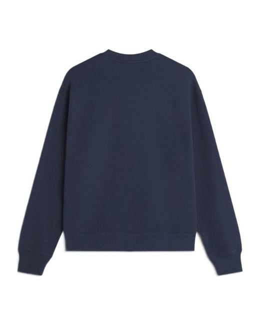 Maison Kitsuné Blue Logo-Print Sweatshirt for men