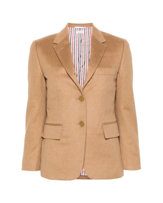 Thom Browne Natural Single-Breasted Tailored Blazer