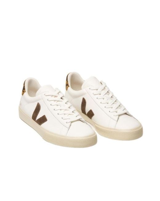 Veja Natural Campo Animal-Print Logo-Patch Sneakers for men