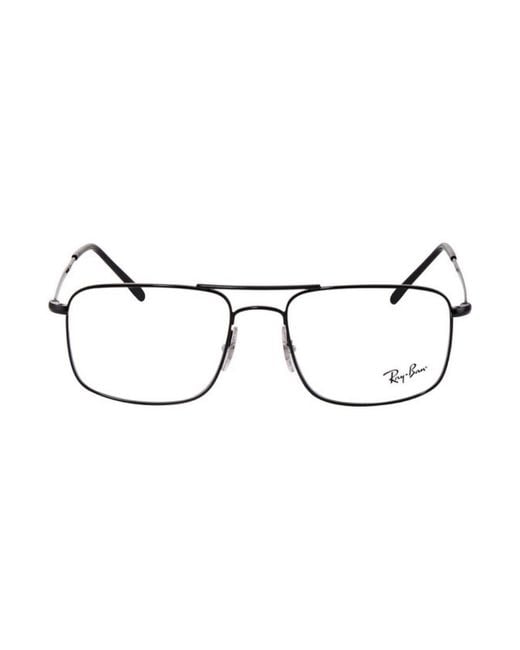 Ray-Ban Metallic Square Frame Glasses