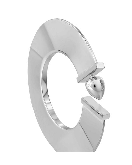 Alaïa White Alaïa Blade Disc-Shaped Blade Hoop Earrings