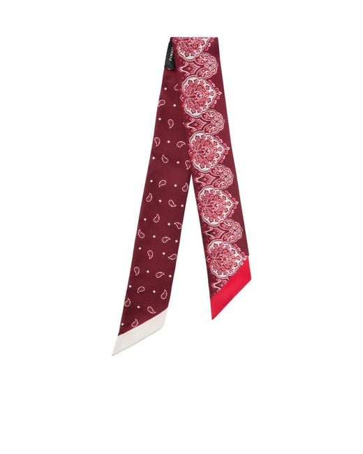 Pinko Red Floral Paisley Print Thin Scarf