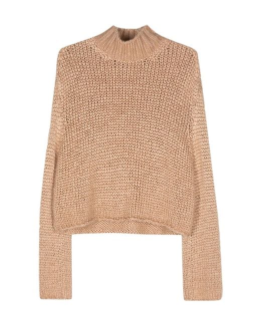 Forte_forte Natural Long-Sleeved Turtleneck Sweater