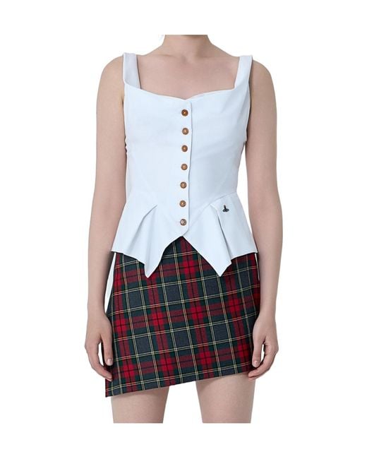 Vivienne Westwood White Square-Neck Button Down Top
