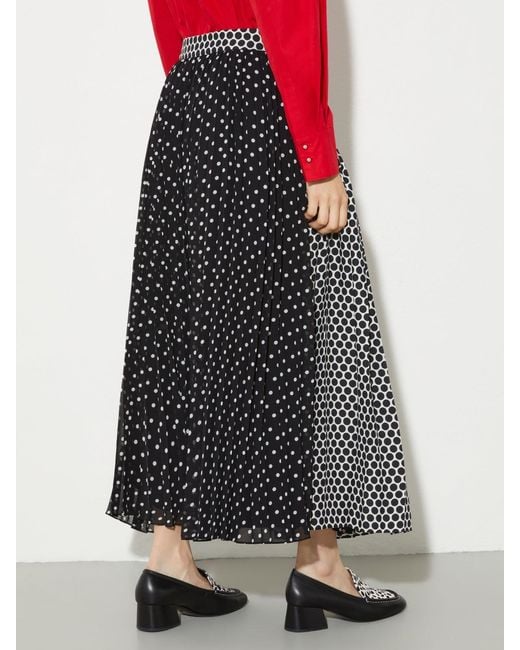 MAX&Co. Blue Pleated Polka-Dot Wrap Skirt