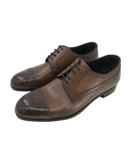 Emporio Armani Brown Logo Business Casual Shoes for men